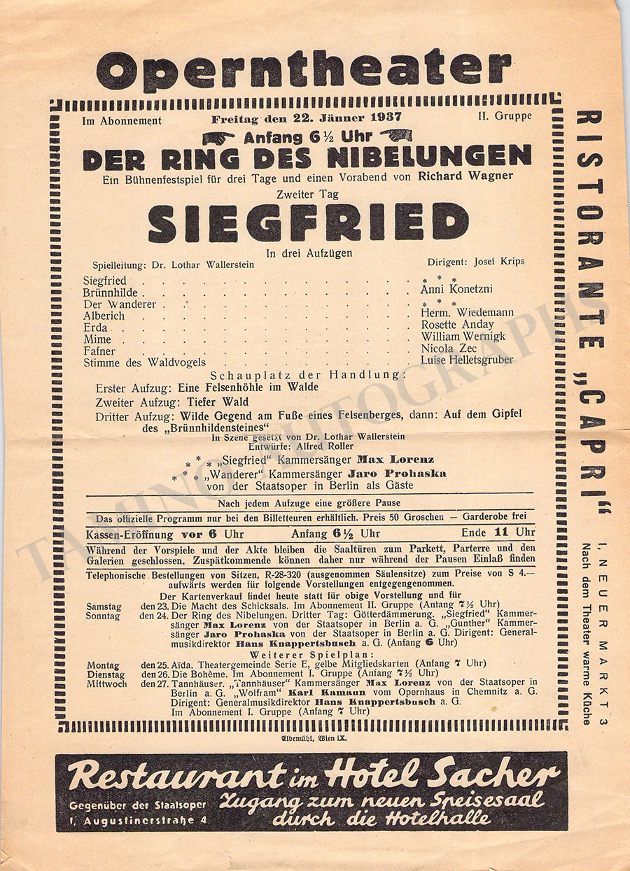 Krips, Josef - Set of 15 Concert Programs Vienna 1937-1966 - Image 21