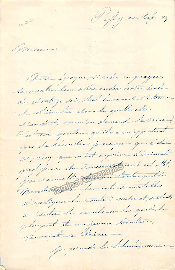 Mainvielle-Fodor, Josephine - Autograph Letter Signed