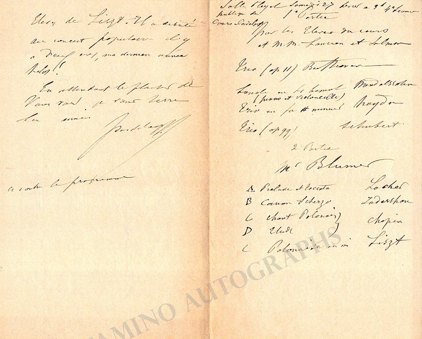Pasdeloup, Jules - Set of 4 Autograph Letters Signed 1877-1881 - Image 2
