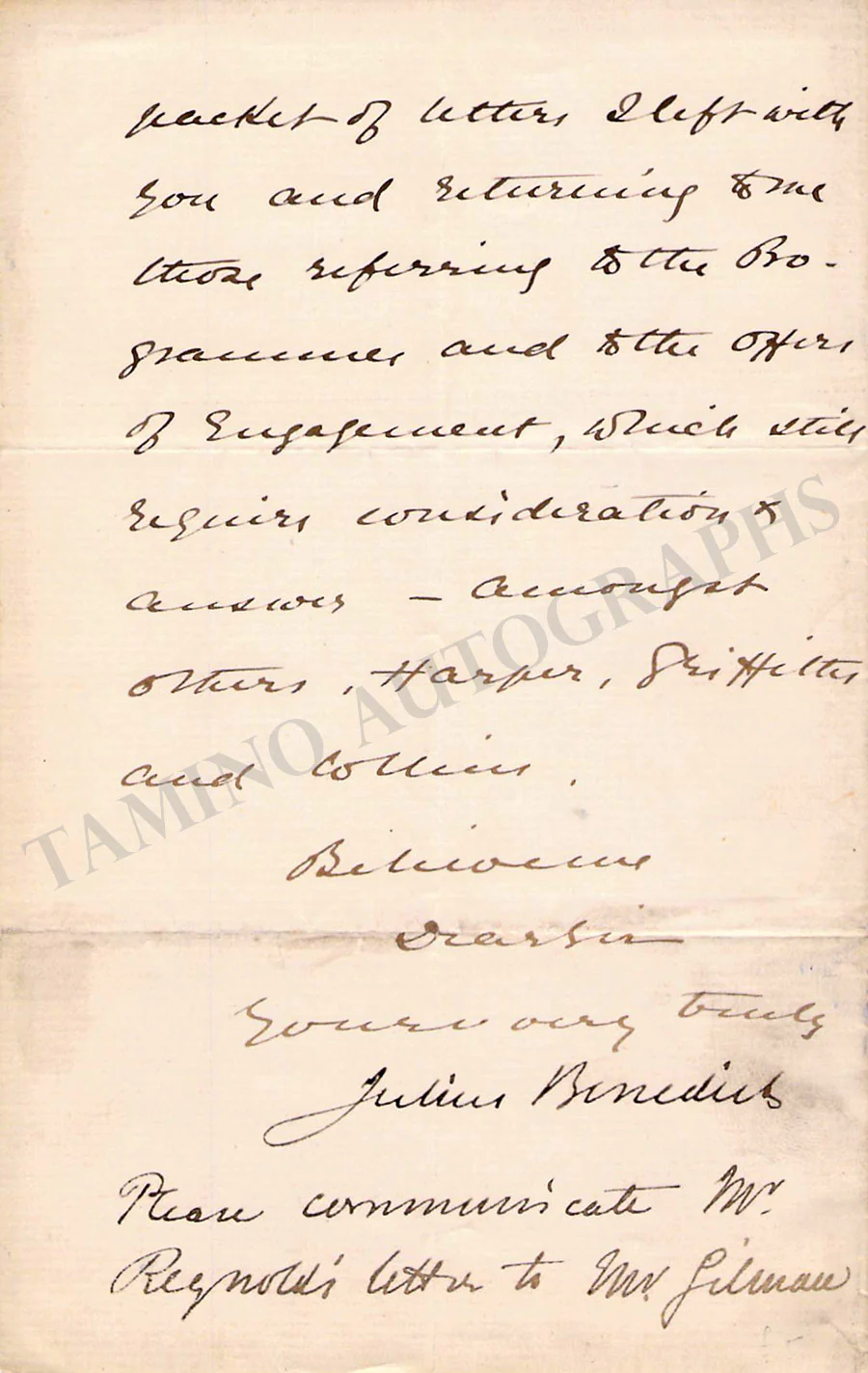 Benedict, Julius - Set of 2 Autograph Letters Signed - Image 2