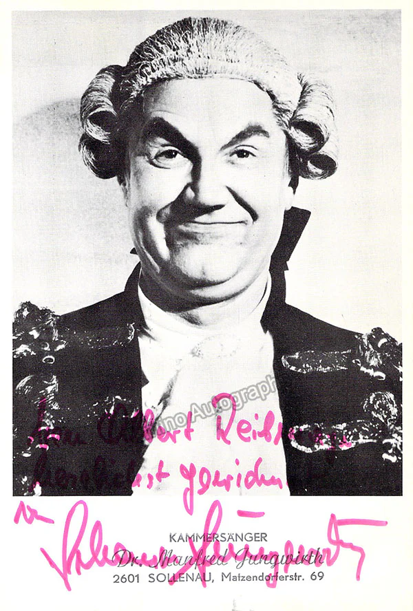 JUNGWIRTH, Manfred (Various Autographs)