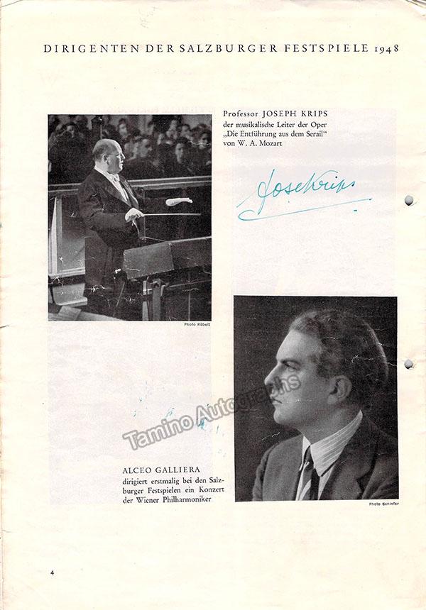 Karajan, Herbert von - Krips, Josef - Fricsay, Ferenc & Others - Signed Magazine 1948 - Image 2