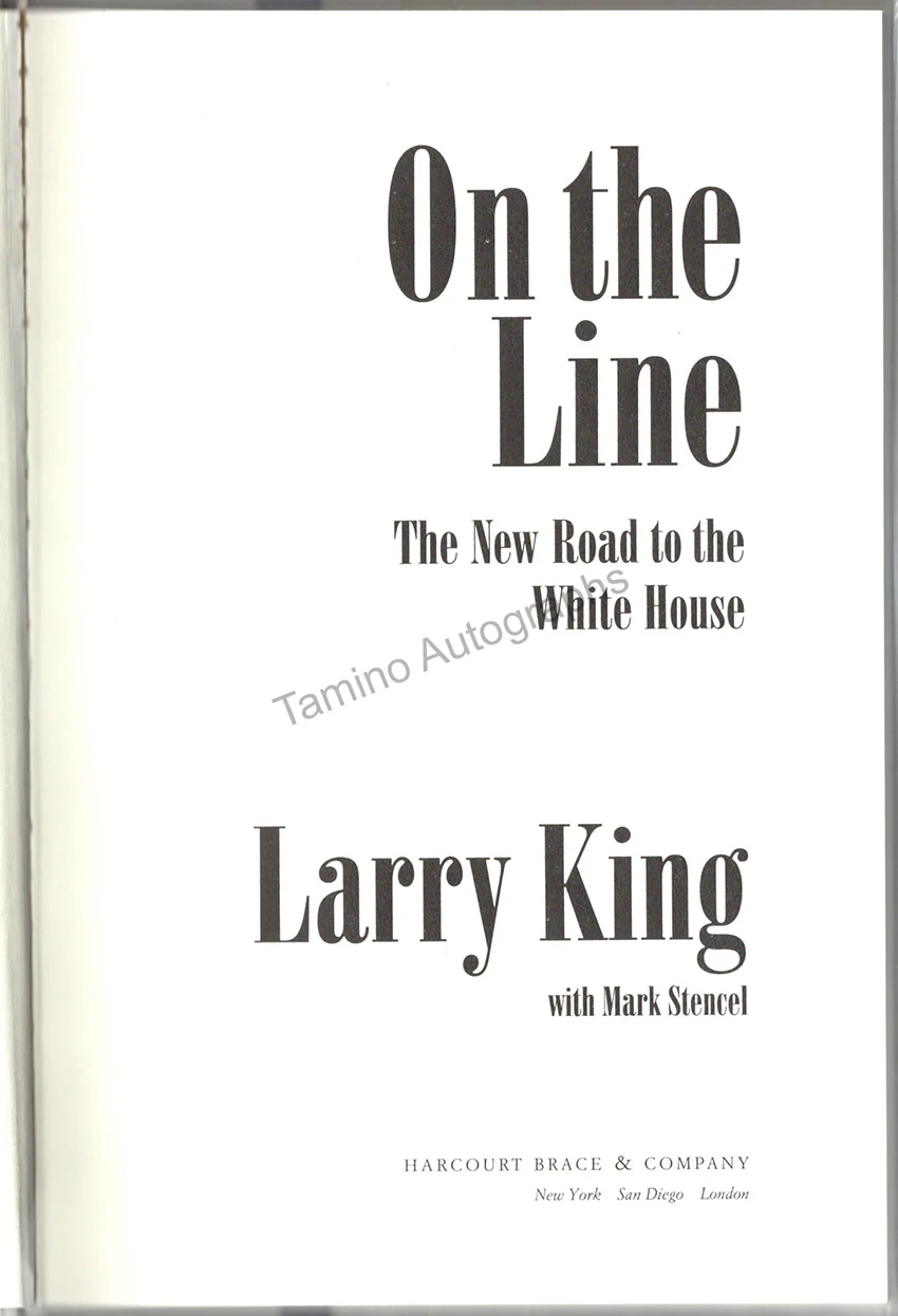 King, Larry - Signed Book "On the Line" - Image 3