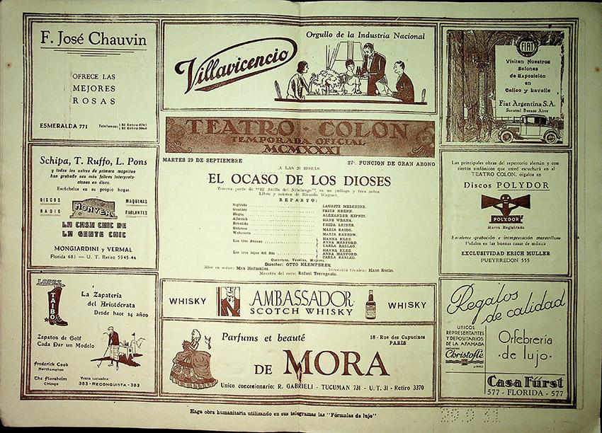 Klemperer, Otto - Teatro Colón Program Lot 1931 - Image 5
