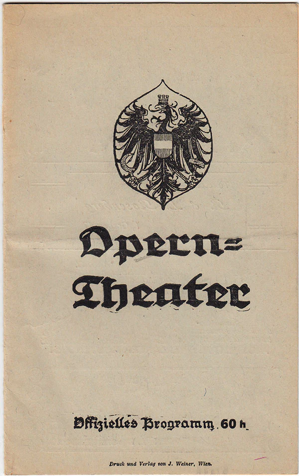 Korngold, Erich Wolfgang - Unsigned Program of him Conducting Two of His Operas 1920 - Image 2