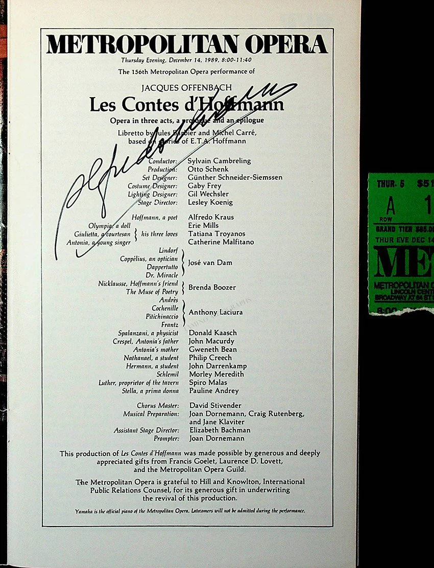 Kraus, Alfredo - Signed Opera Programs (Various Options) - Image 17