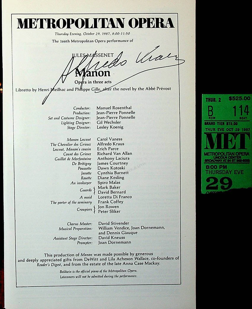 Kraus, Alfredo - Signed Opera Programs (Various Options) - Image 22