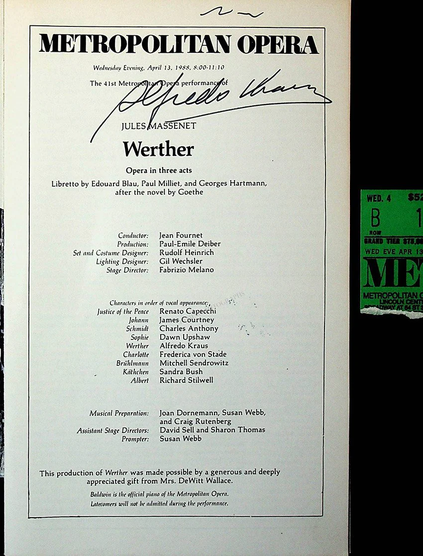 Kraus, Alfredo - Signed Opera Programs (Various Options) - Image 27