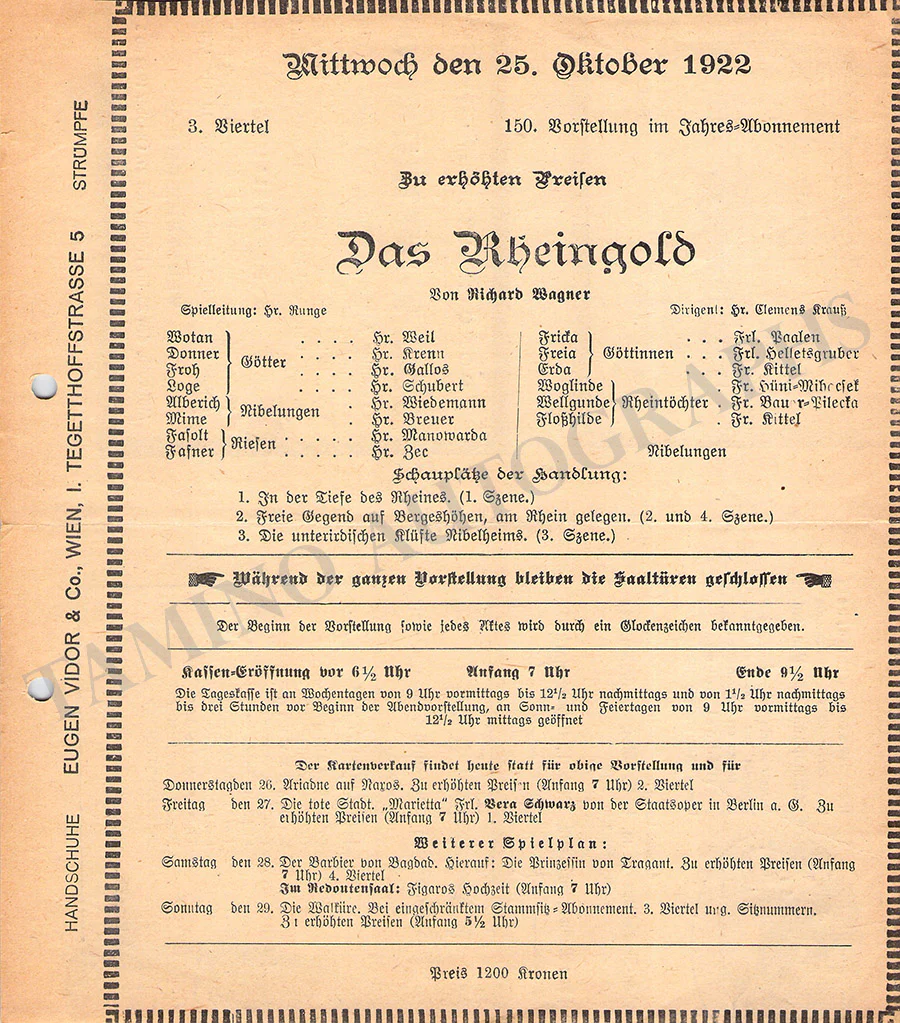 Krauss, Clemens - Set of 14 Concert Programs 1922-1924 - Image 11