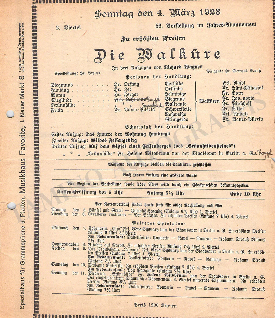 Krauss, Clemens - Set of 14 Concert Programs 1922-1924 - Image 12