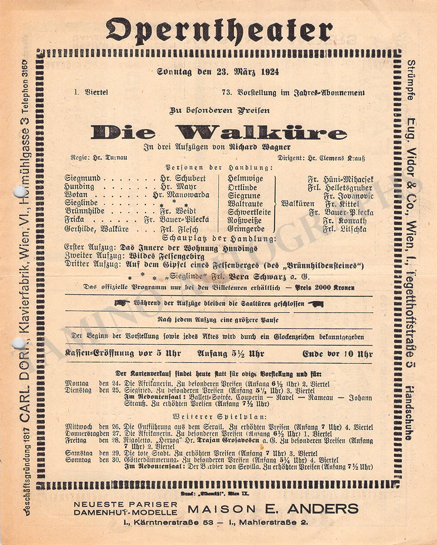 Krauss, Clemens - Set of 14 Concert Programs 1922-1924 - Image 5