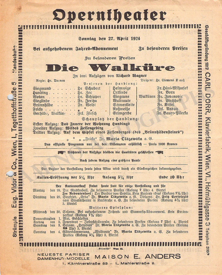 Krauss, Clemens - Set of 14 Concert Programs 1922-1924 - Image 7