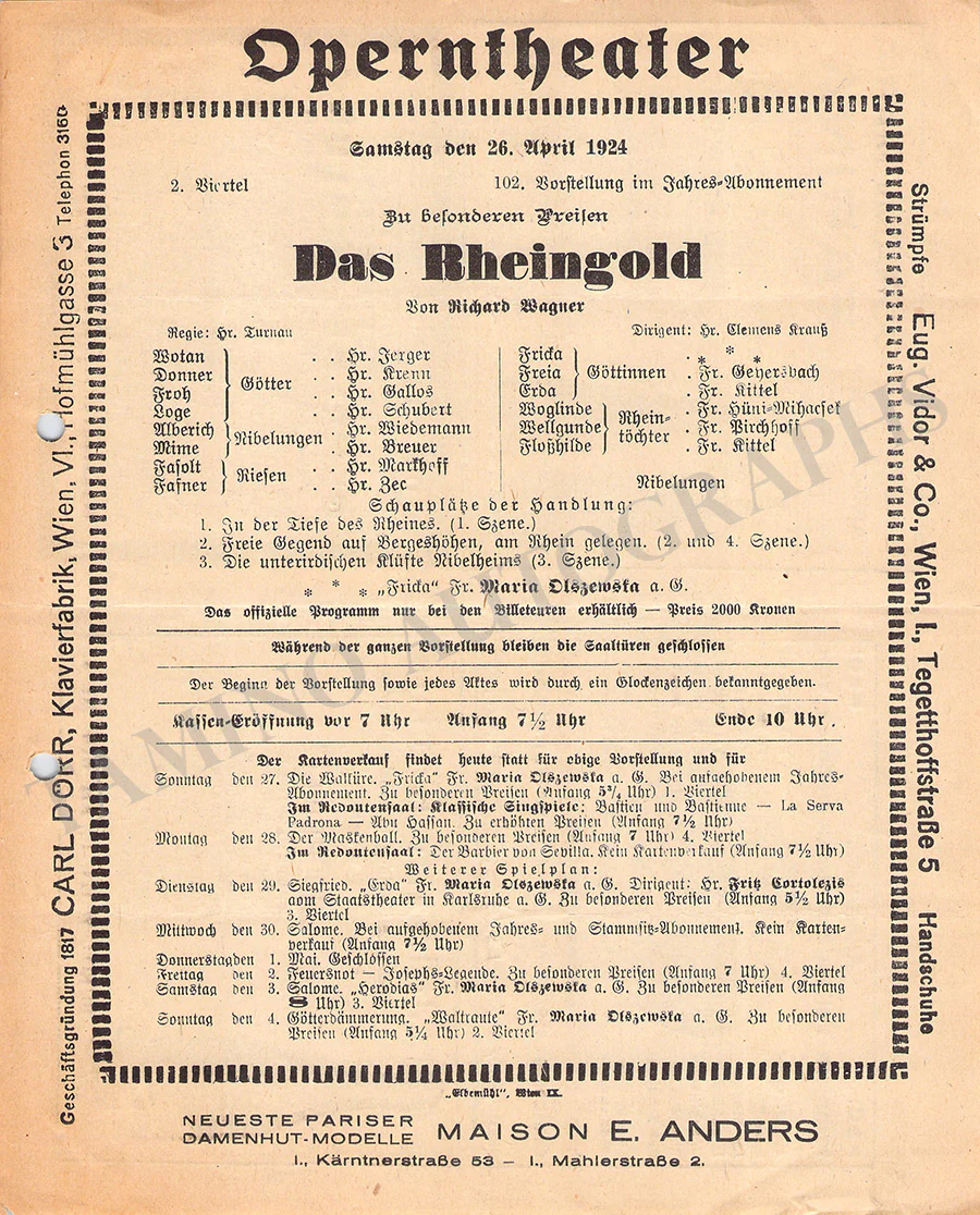 Krauss, Clemens - Set of 14 Concert Programs 1922-1924 - Image 8