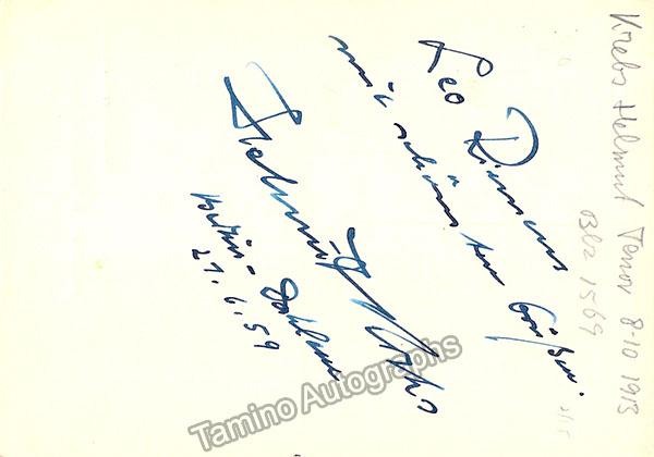 KREBS, Helmut (Various Autographs) - Image 2