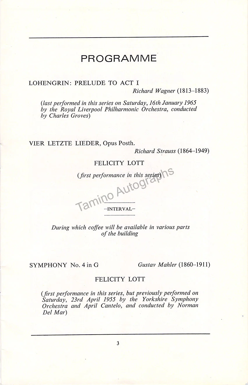Sanderling, Kurt - Lott, Felicity - Double Signed Program Leeds 1978 - Image 4