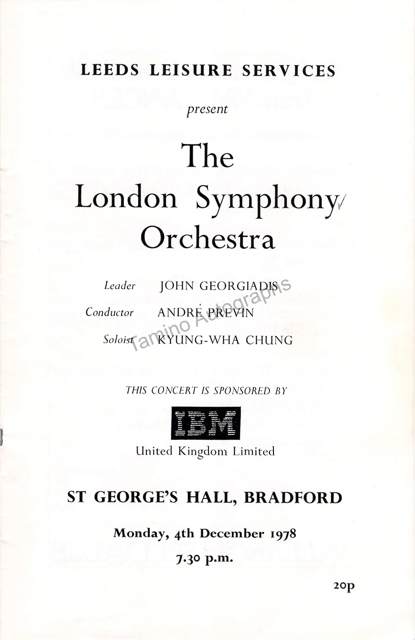Chung, Kyung-Wha - Previn, Andre - Double Signed Program Leeds 1978 - Image 3