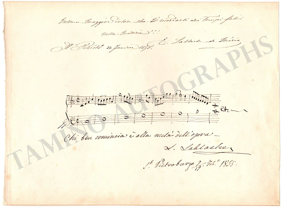 Lablache, Luigi - Autograph Manuscripts (Various Options)