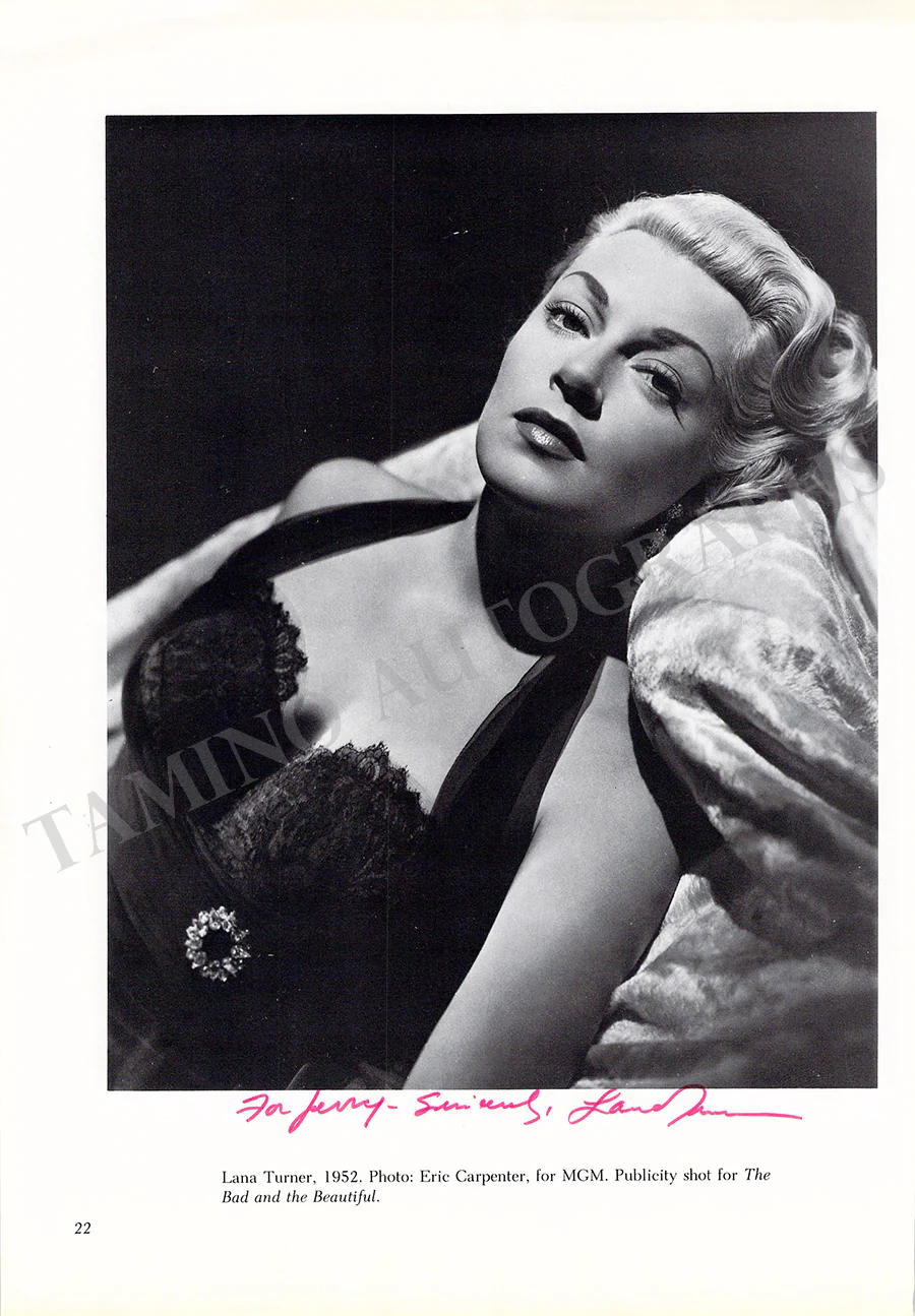 Turner, Lana - Various Autographs - Image 6