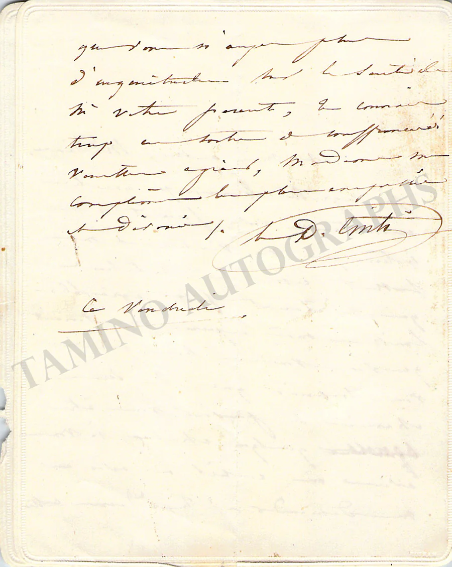 Cinti-Damoreau, Laure - Autograph Letter Signed - Image 2