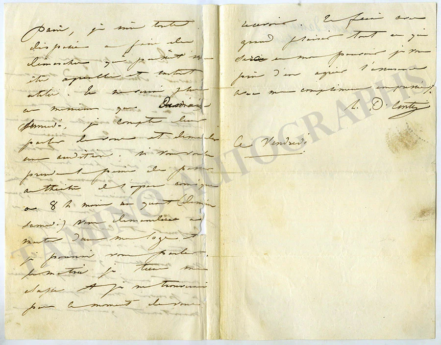 Cinti-Damoreau, Laure - Set of 2 Autograph Letters Signed - Image 4