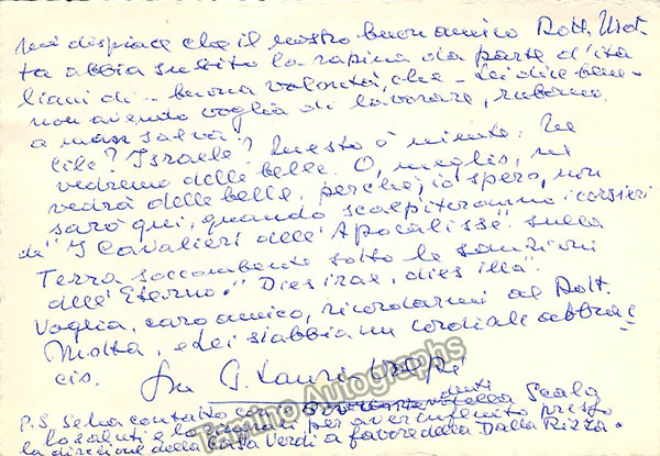 Lauri-Volpi, Giacomo - Signed Photograph in Aida + 2 Autograph Letters Signed - Image 5