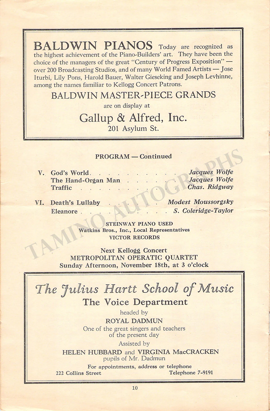 Tibbett, Lawrence - Signed Concert Program 1934 - Image 4