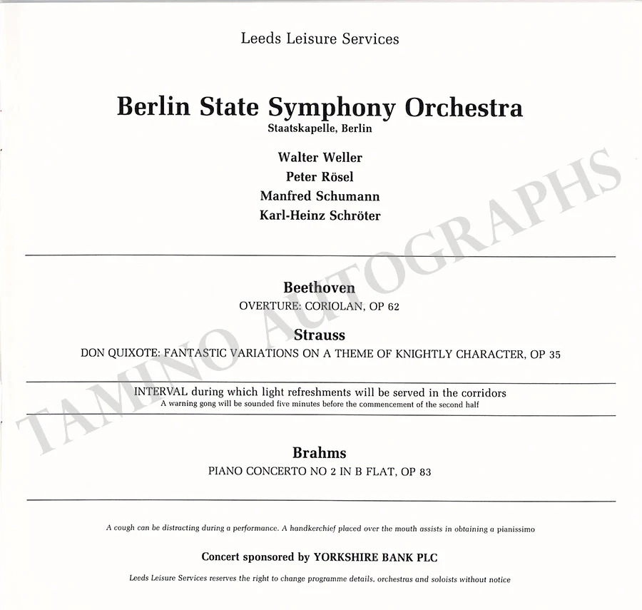 Leeds International Concert Season - Lot of 25 Signed Programs 1983-1987 - Image 108
