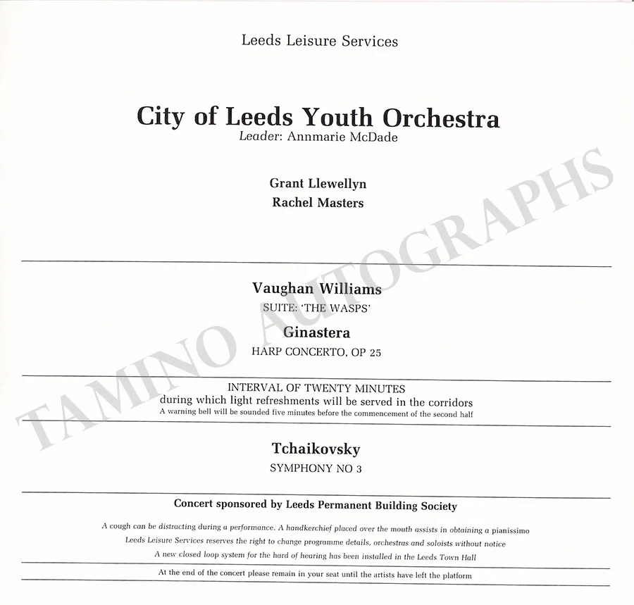 Leeds International Concert Season - Lot of 25 Signed Programs 1983-1987 - Image 36