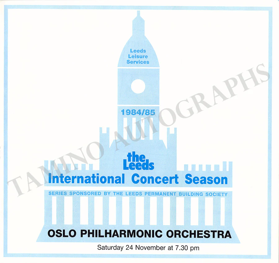 Leeds International Concert Season - Lot of 25 Signed Programs 1983-1987 - Image 63