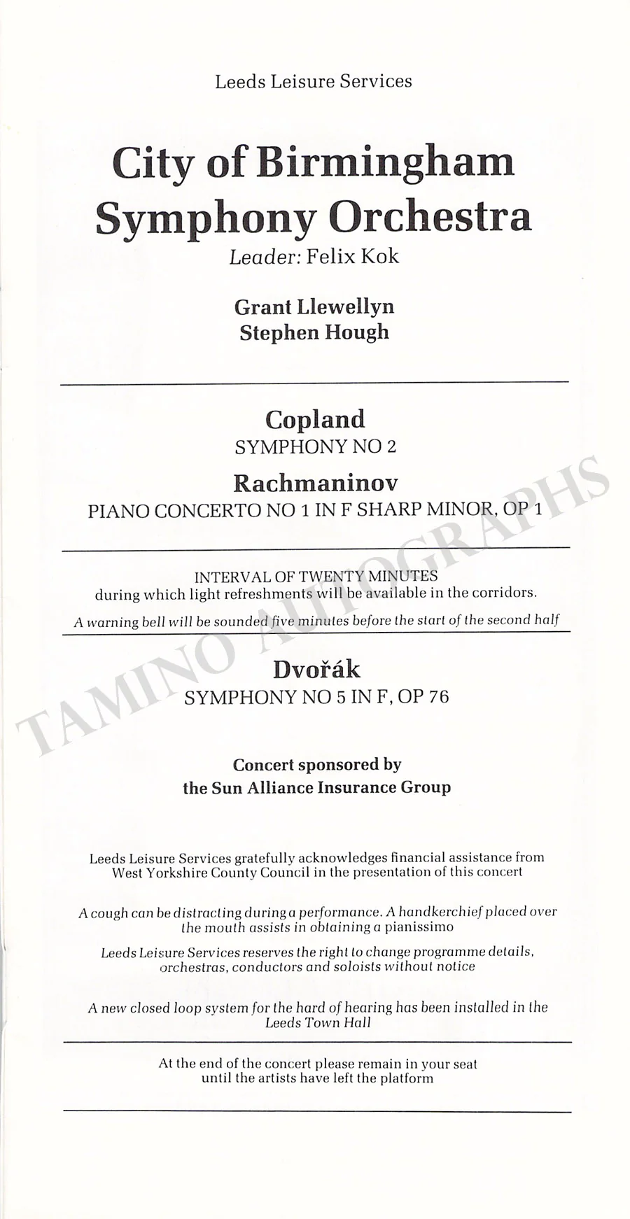 Leeds International Concert Season - Lot x 13 Signed Programs 1985-1986 - Image 35