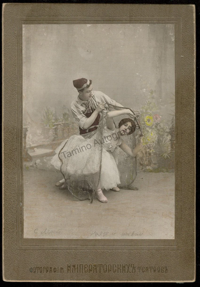 Legat, Serge - Karsavina, Tamara - Unsigned Cabinet Photo in "The Naiad and The Fisherman"