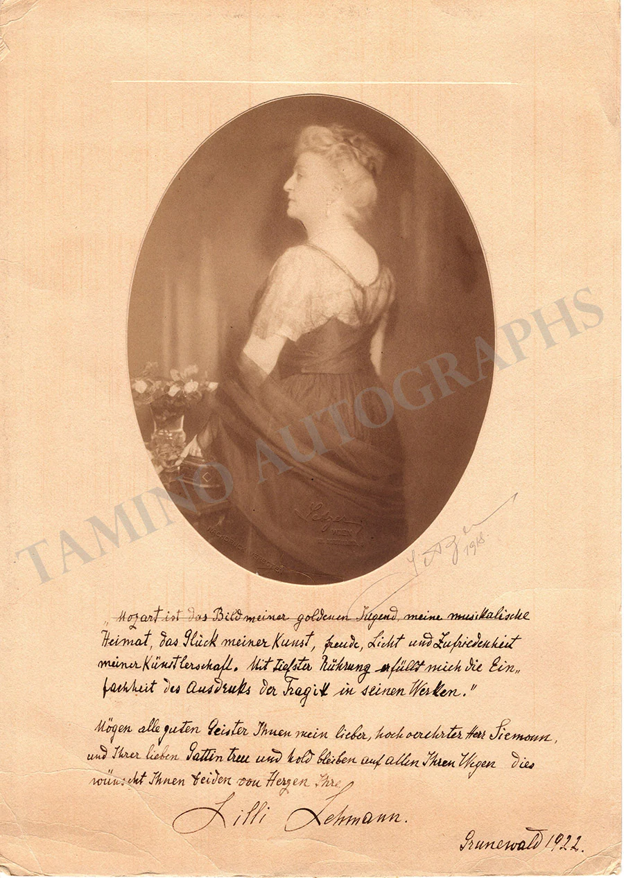 Lehmann, Lilli - Various Autographs - Image 7