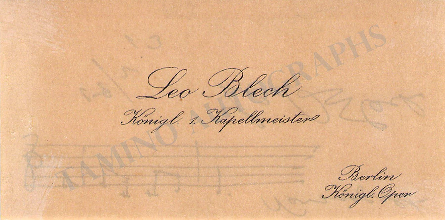 Blech, Leo - Various Autographs - Image 8