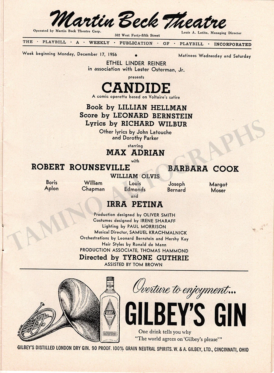 Bernstein, Leonard - Signed Program Candide 1956 - Image 2