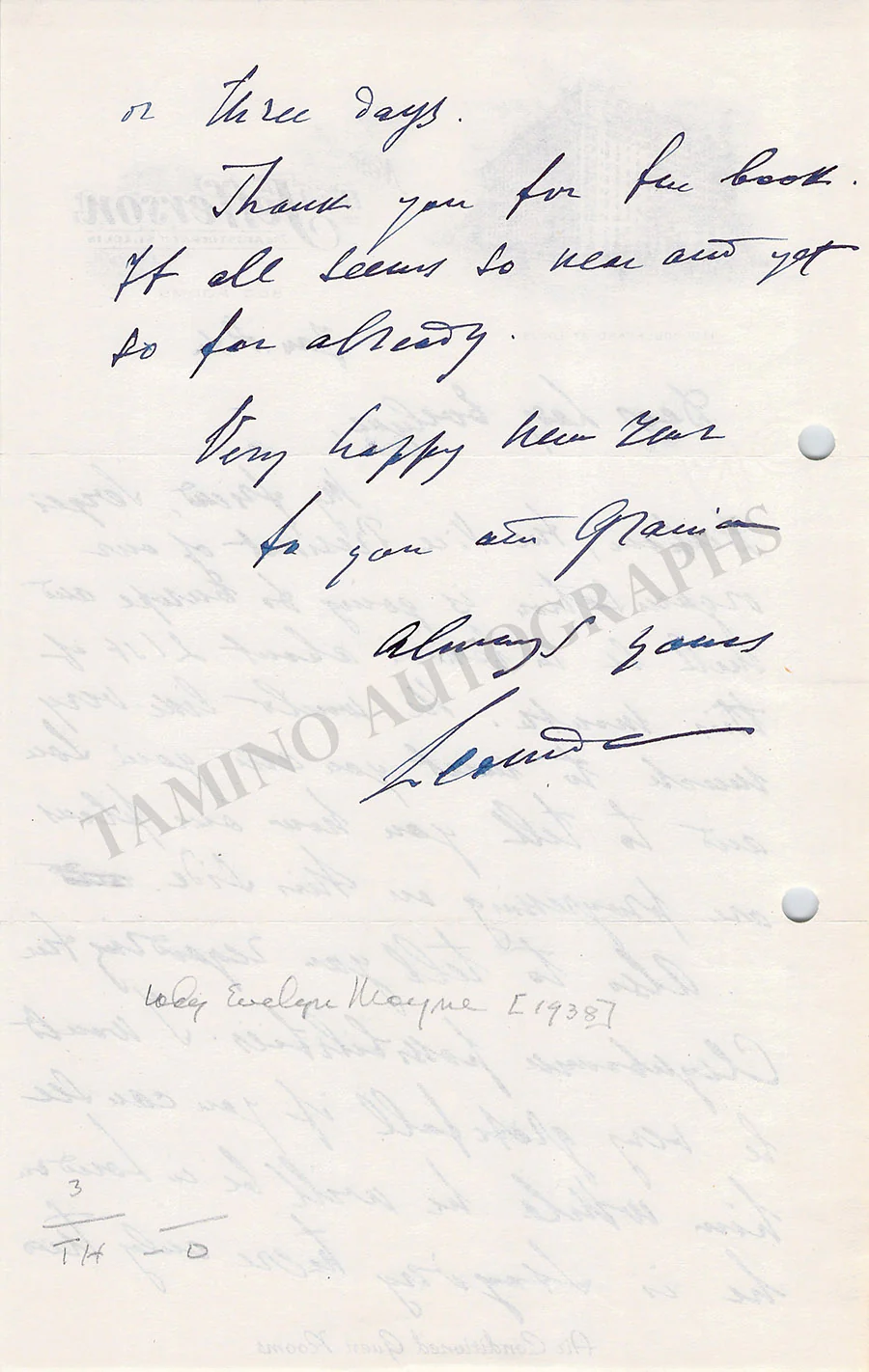 Massine, Leonide - Lot of 5 Signed Letters 1938 - Image 2