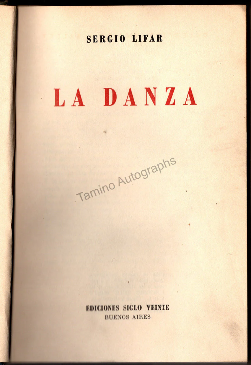 Lifar, Serge - Signed Book "Dance" - Image 3