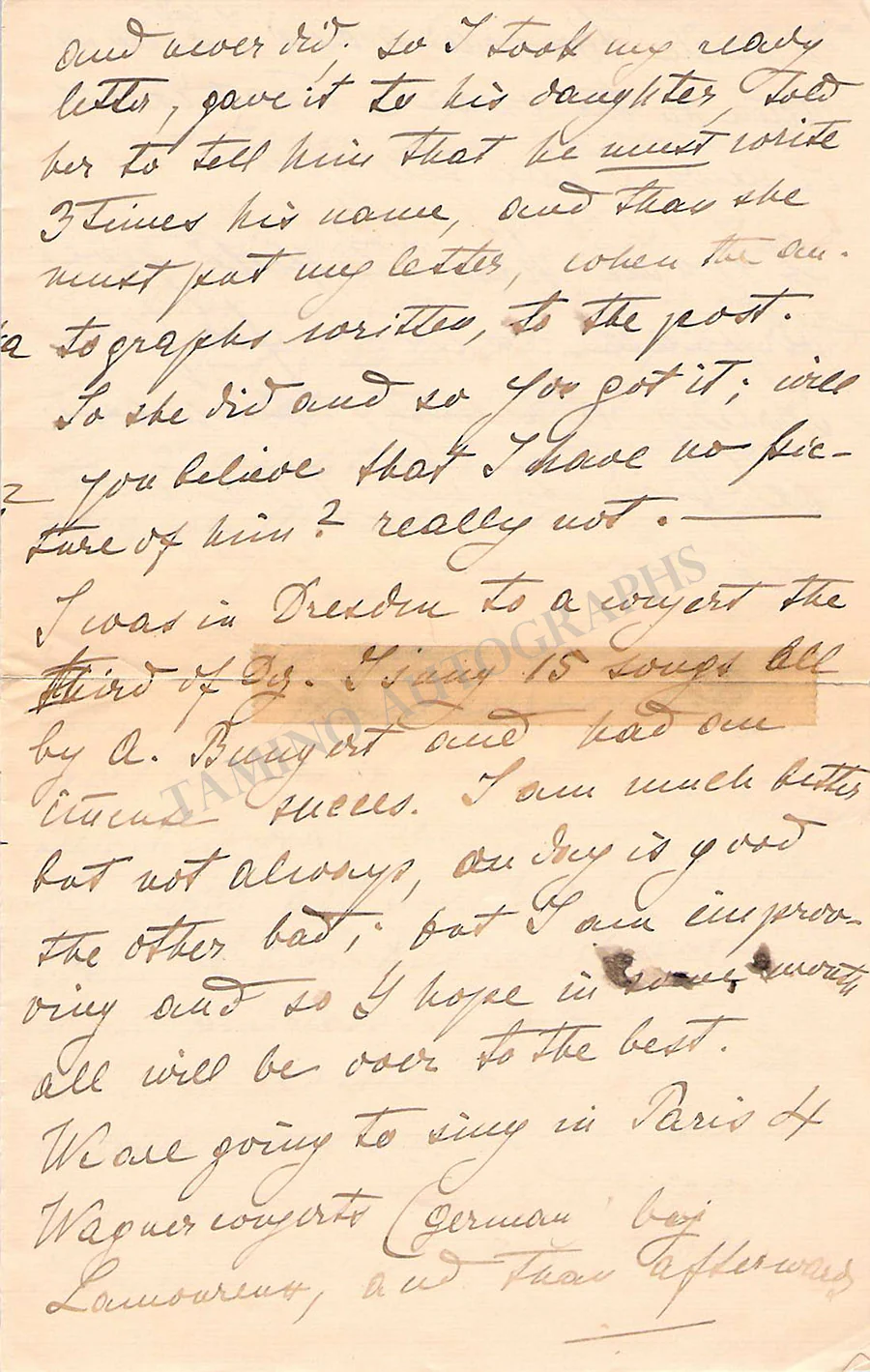 Lehmann, Lilli - Autographs Collection - Image 10