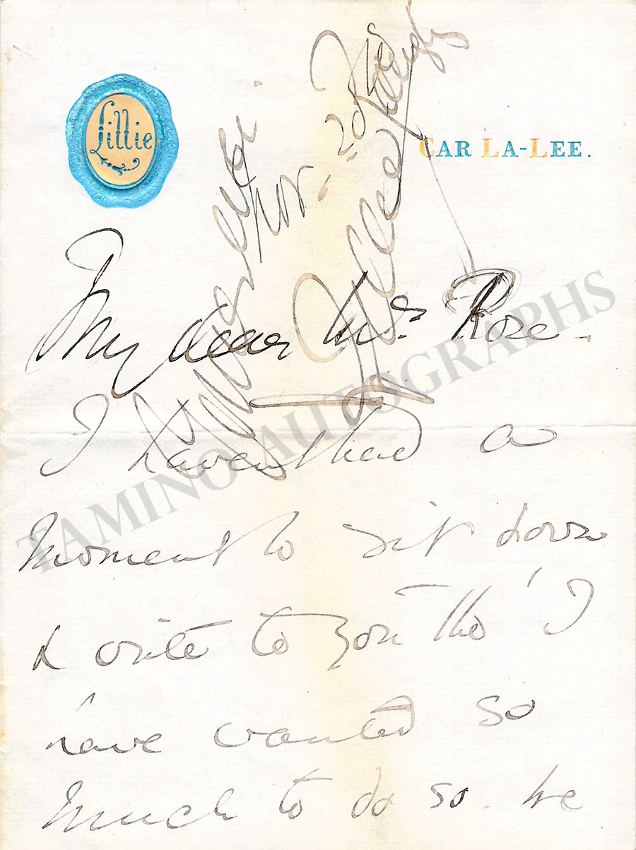 Langtry, Lillie - Set of 3 Autographs & Photo Lot - Image 20
