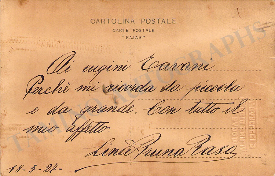 Bruna Rasa, Lina - Signed Photograph 1927 - Image 2