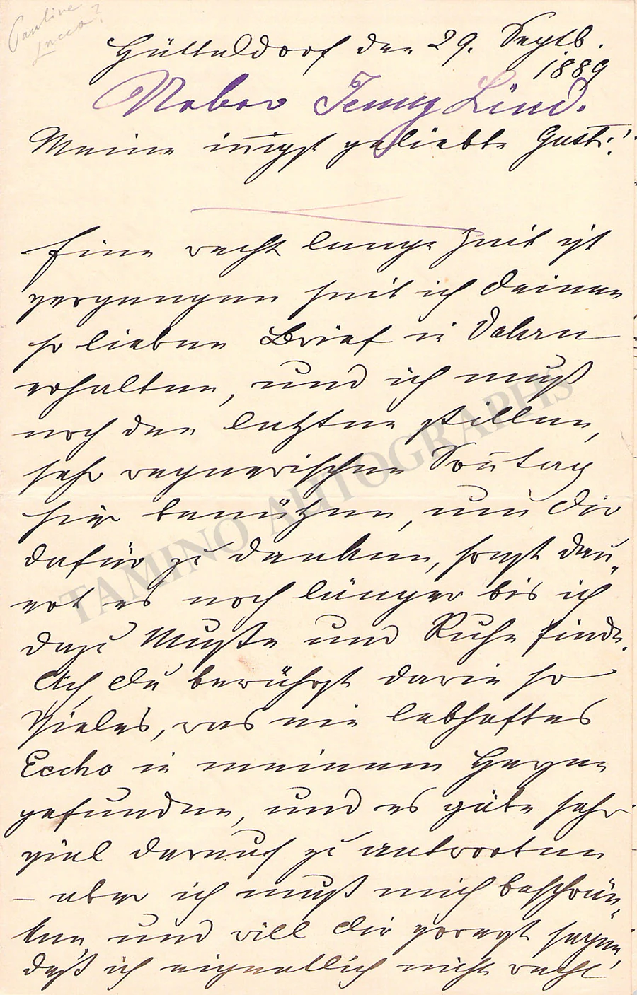 Lind, Jenny - Lot of 10 Autograph Letters Signed from friends and contemporaries - Image 12