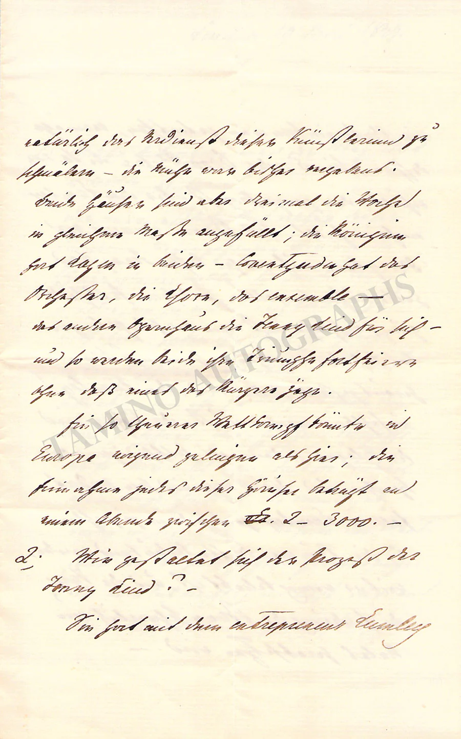 Lind, Jenny - Lot of 10 Autograph Letters Signed from friends and contemporaries - Image 26