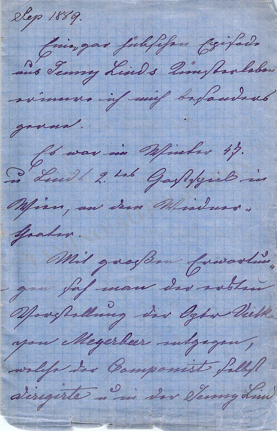 Lind, Jenny - Lot of 10 Autograph Letters Signed from friends and contemporaries - Image 86