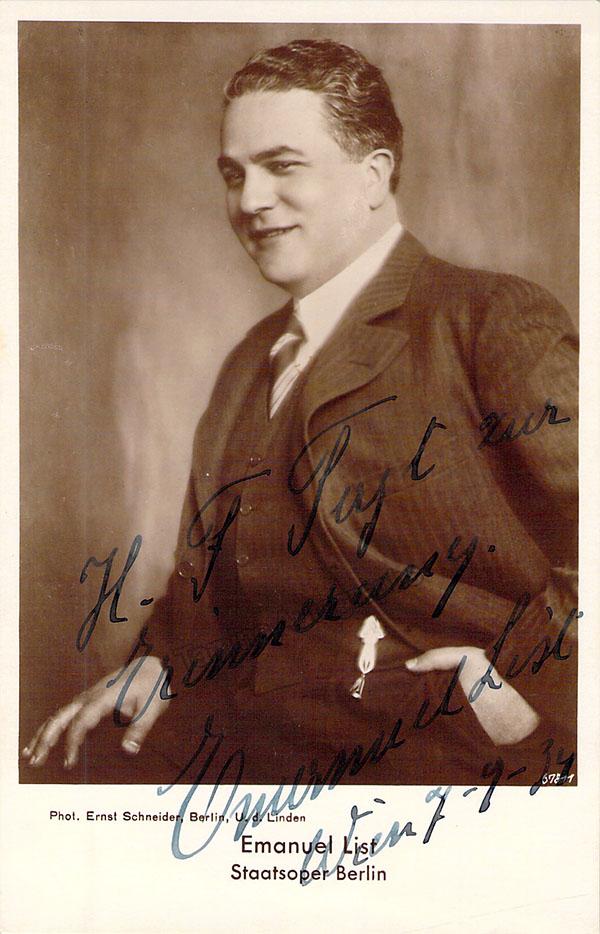 LIST, Emanuel (Various Autographs) - Image 2