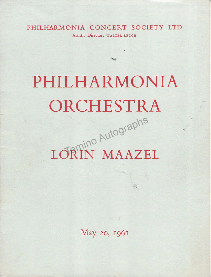 Maazel, Lorin - Signed Program London 1961 - Image 2
