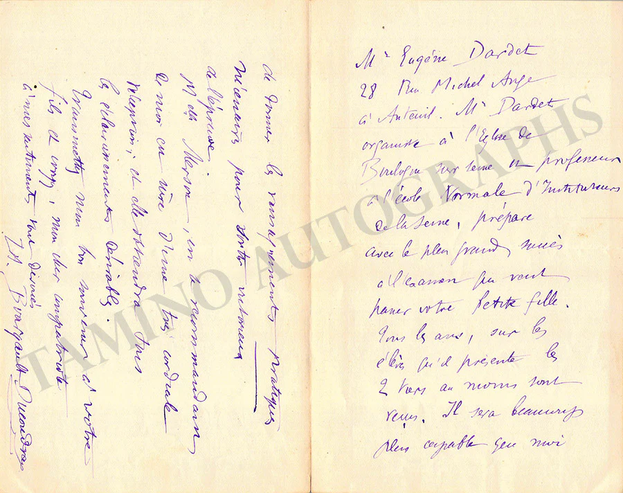 Bourgault-Ducoudray, Louis-Albert - Set of 2 Autograph Letters Signed - Image 2