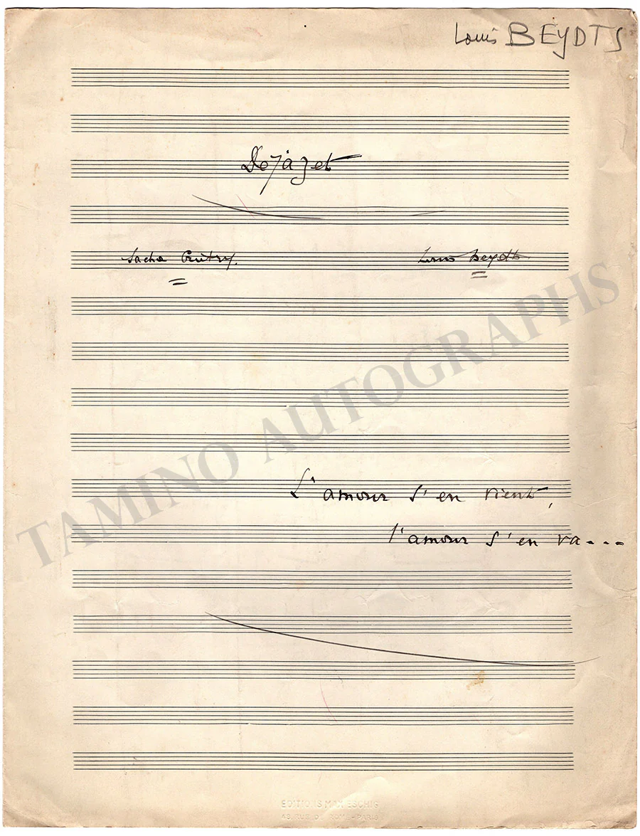 Beydts, Louis - Set of 3 Score Manuscripts - Image 3