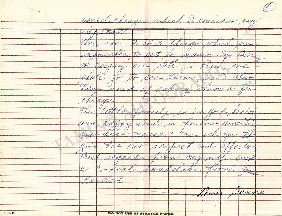 Ganne, Louis - Autograph Letter Signed 1892 - Image 5