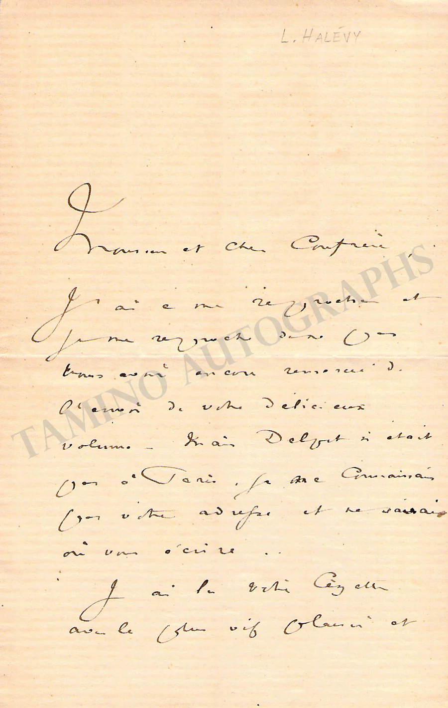 Halevy, Ludovic - Autograph Letter Signed 1881