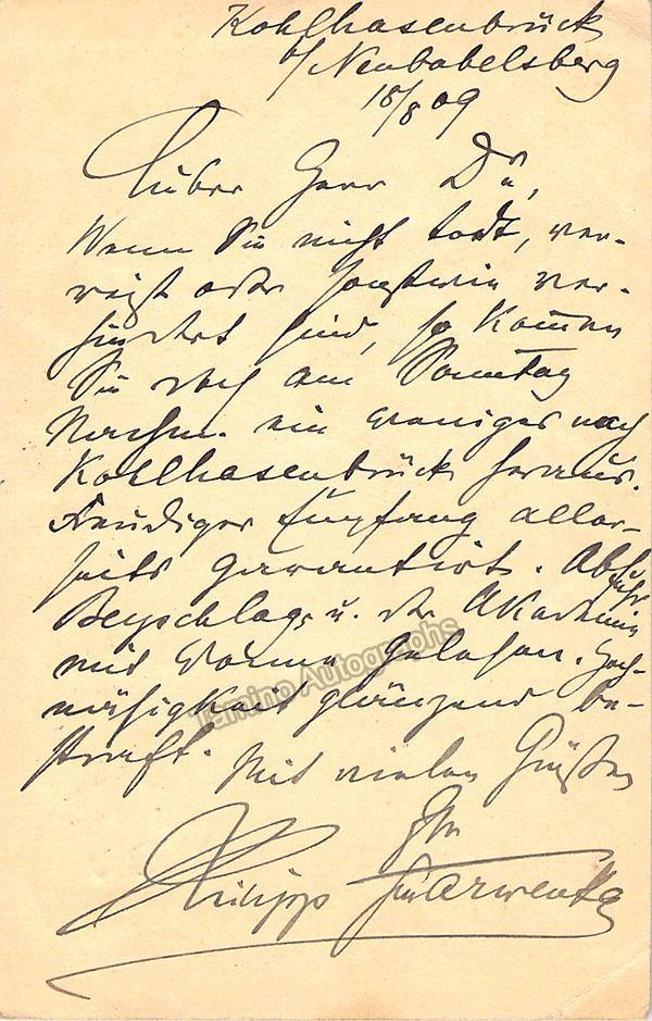 Scharwenka, Ludwig Philipp - Autograph Note Signed 1909