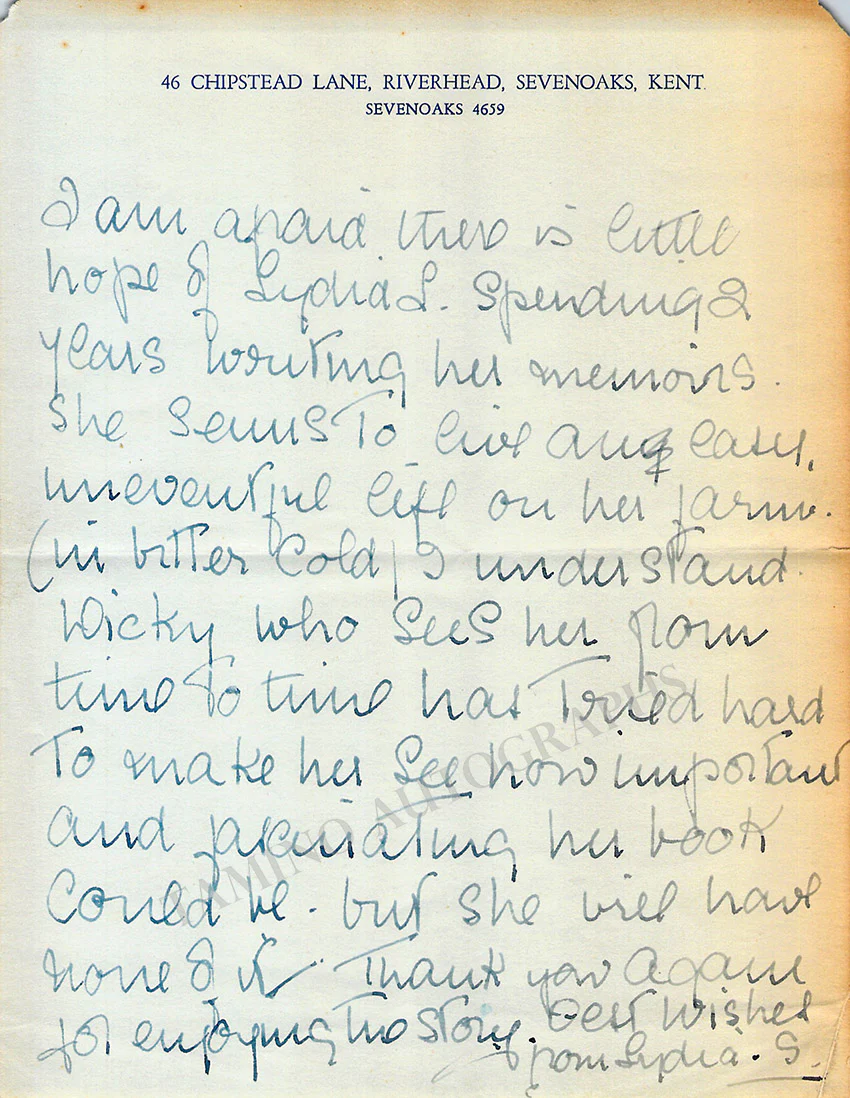 Sokolova, Lydia - Autograph Letter Signed 1960 - Image 3